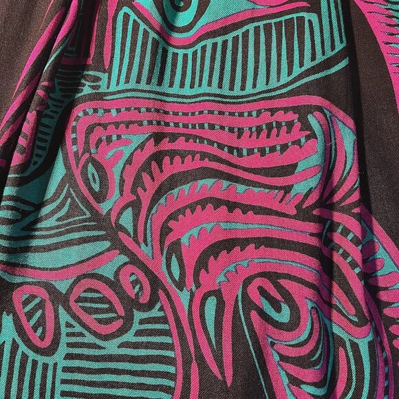 Vintage ‘Agatha Brown’ Italian Wool Vibrant Tribal Print Maxi Skirt Size 4 - Picture 7 of 11